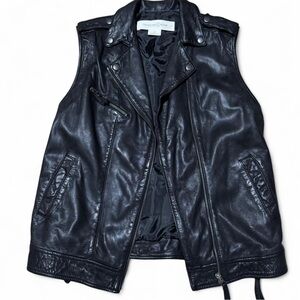 Treasure & Bond Black Leather Vest